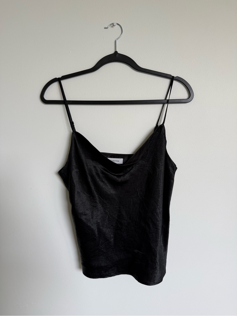 Babaton Black Satin Cowl Cami